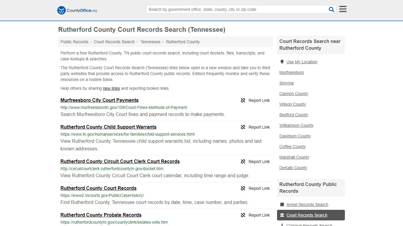 Rutherford County Court Records Search (Tennessee) - County Office
