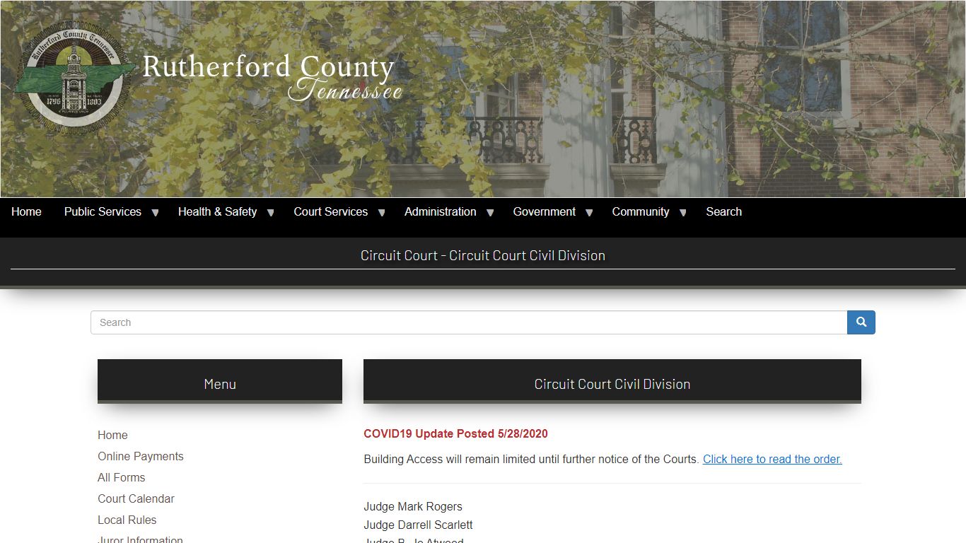 Circuit Court Civil Division - Rutherford County, TN
